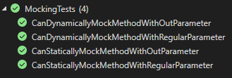 Tests for mocking methods with Moq