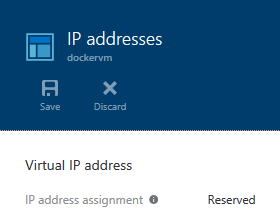 Reserved IP address in Azure Portal