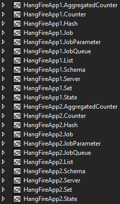 Two Hangfire schemas in a single database