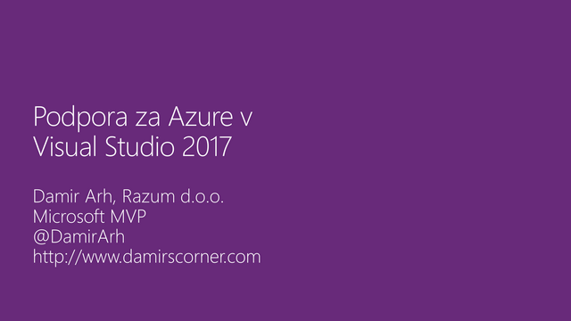 Azure Support in Visual Studio 2017