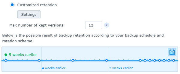 Customized retention for a Hyper Backup task