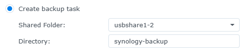 USB destination for Hyper Backup task