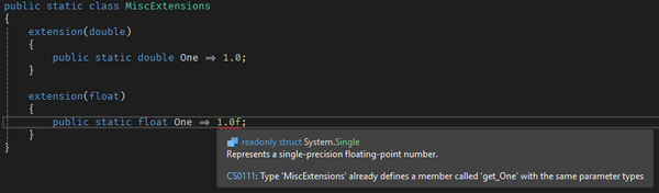 Extension members with same signature cause a conflict