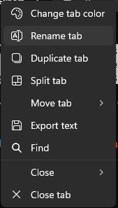 Rename tab title in Windows Terminal