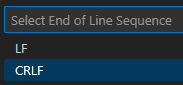 Configuring line endings for a file