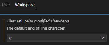 Configuring line endings for a workspace