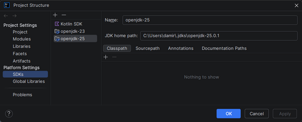 JDK management in IntelliJ IDEA