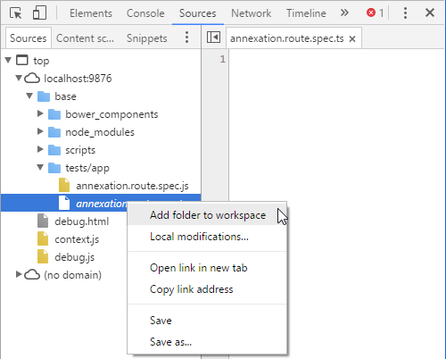 Add folder to workspace