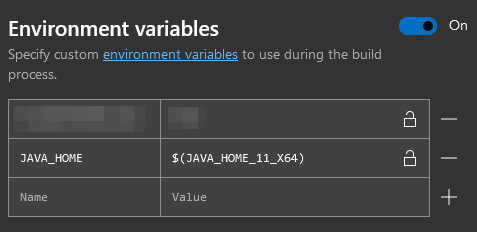 JAVA_HOME environment variable in App Center build configuration