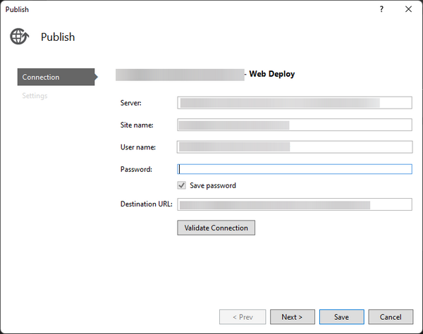 Edit publish profile in Visual Studio