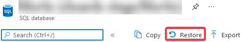 Restore an Azure SQL database in Azure Portal
