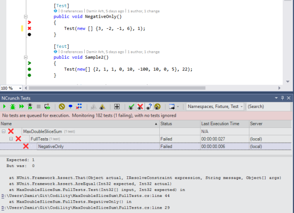 Continuous testing in NCrunch