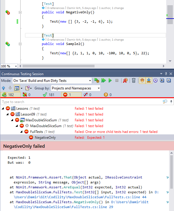 Continuous testing in ReSharper