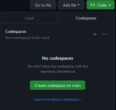 Create a GitHub Codespace