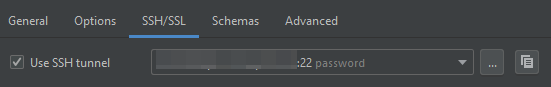 SSH/SSL tab of DataGrip connection properties