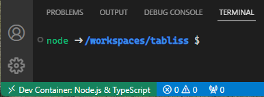 Visual Studio Code status bar and terminal