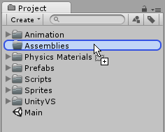 Drag referenced assembly into Unity