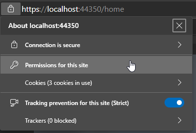 Accessing site permissions in Edge