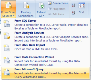 Get External Data From Microsoft Query