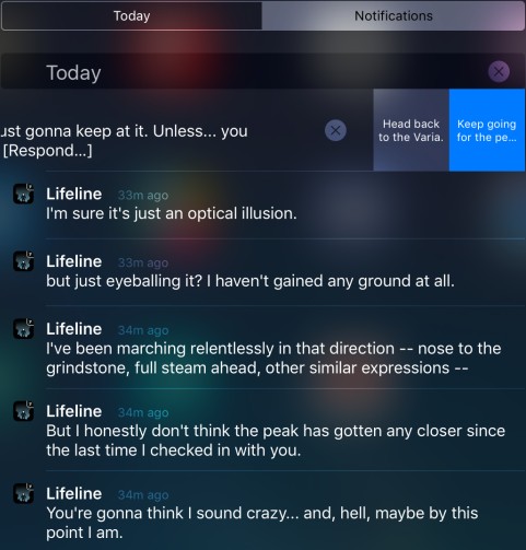 Interactive notifications in iPad version of the game