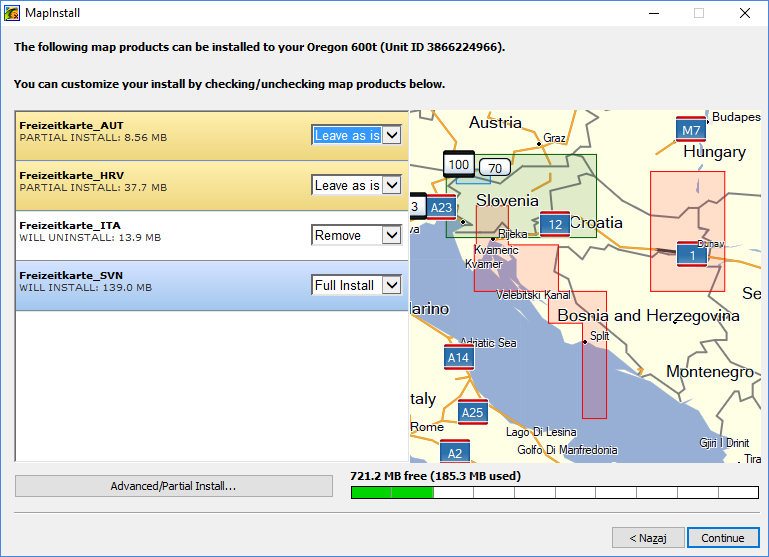 Installing maps to a Garmin device