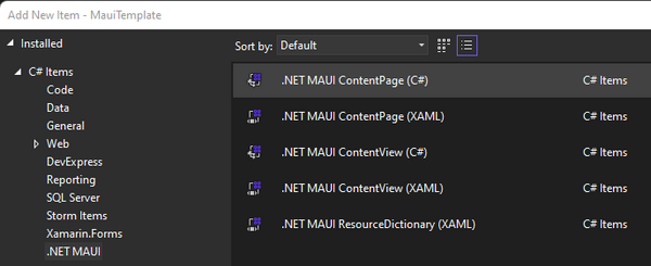 .NET MAUI file templates