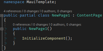 Tabs in .NET MAUI file template