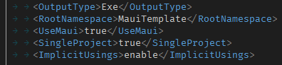 Tabs in .NET MAUI project file