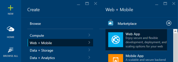 Provisioning a new Azure web app