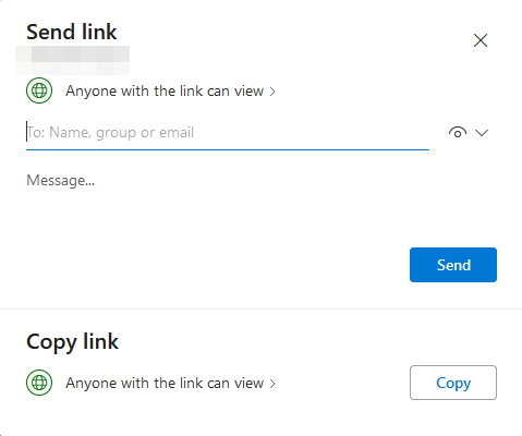 Share with view access from OneDrive