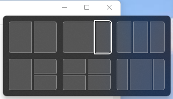 Snap layout popup in Windows 11