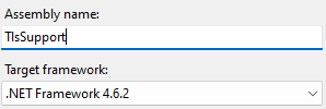 Target framework in Visual Studio project properties
