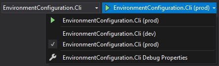 Profile selection in Visual Studio toolbar