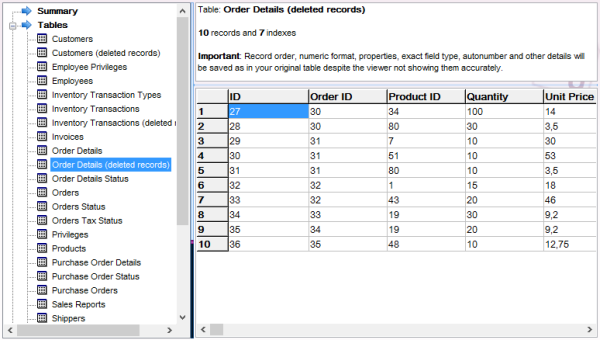 Deleted records in AccessFIX