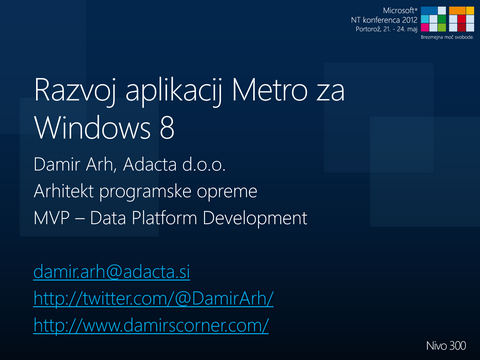 Developing Metro Applications for Windows 8